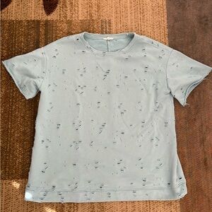 Easel Distressed Light Sea foam Green Tee